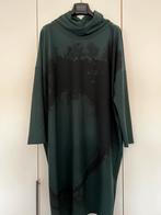 Een groen met zwarte print jurk te koop., Verzenden, Maat 42/44 (L), Knielengte, Gedragen
