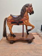 Antiek/vintage massief houten paard, Ophalen of Verzenden