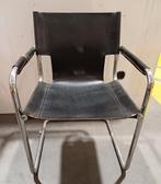 Vintage buisstoel, Huis en Inrichting, Stoelen, Ophalen, Gebruikt, Zwart, Leer