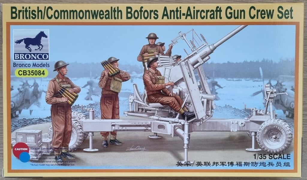 Bronco 1:35 #CB35084 WWII Bofors Anti-Aircraft Gun Crew Set, Ophalen of Verzenden, Nieuw, 1:35 tot 1:50, Figuur of Figuren