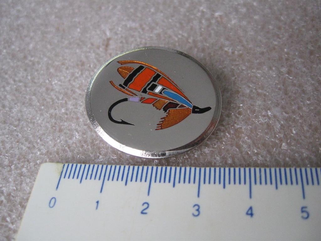 Mooie vliegvis speld Orange Parson, Verzenden, Zo goed als nieuw, Overige typen