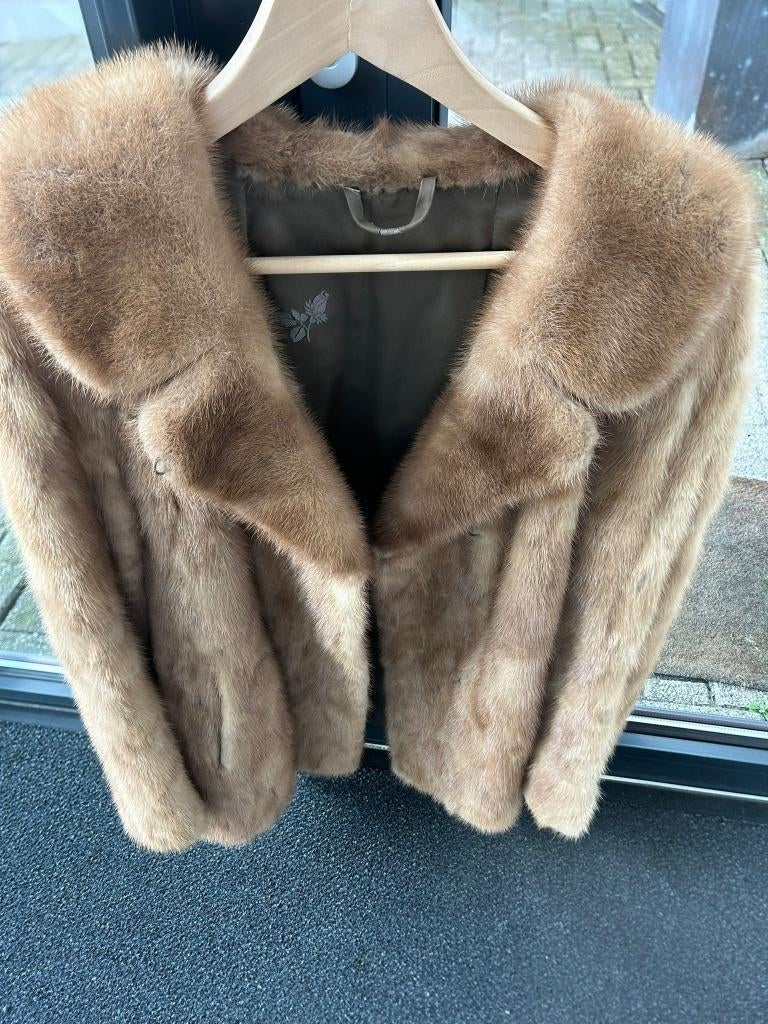 Vintage handgemaakte Nertsbontjas - H. Ten Berge -1960s, Maat 38/40 (M), Bruin, Ophalen of Verzenden, Onbekend