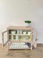 Een leuk theekastje /drankkastje /vitrinekastje in warm roze, Ophalen, 50 tot 100 cm, Minder dan 100 cm, 25 tot 50 cm