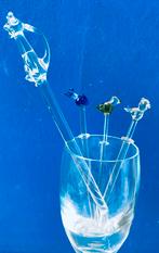 Glazen kat en vogeltjes/lepeltje en prikkers, Ophalen of Verzenden