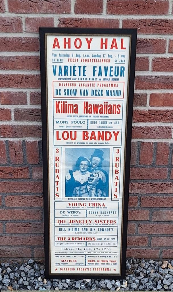 Vintage circus poster, origineel uit ca.1955-1965🤡, Verzamelen, Posters, Gebruikt, Film en Tv, A1 t/m A3, Rechthoekig Staand