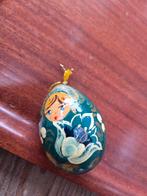 oud handbeschilderd houten ei, Ophalen of Verzenden, Gebruikt