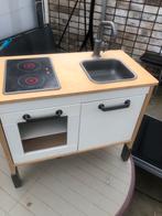 Houten speelkeuken met kookplaat en wasbak, Ophalen of Verzenden, Gebruikt, Hout, Speelkeuken