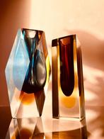 Flavio Poli Murano Mandruzatto vaasjes “50/“60, Antiek en Kunst, Ophalen of Verzenden