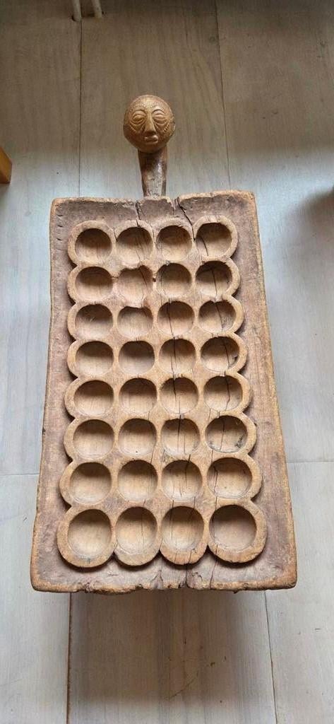 Antiek Luba Mancala spel bord, Ophalen