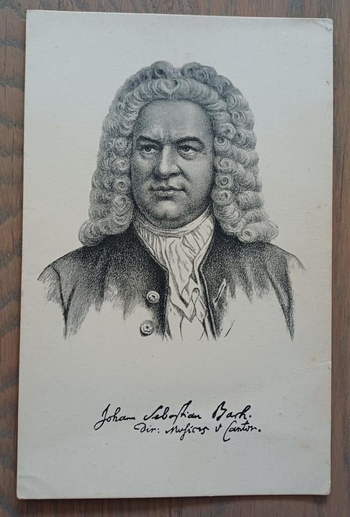 Johann Sebastian Bach - Oude Prent, Antiek en Kunst, Ophalen of Verzenden