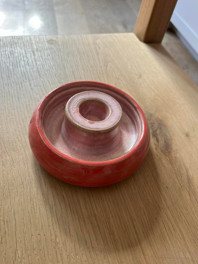 Keramieken Kaarsen Kandelaar in Anna Nina Stijl, Overige materialen, Gebruikt, Ophalen of Verzenden, Rood