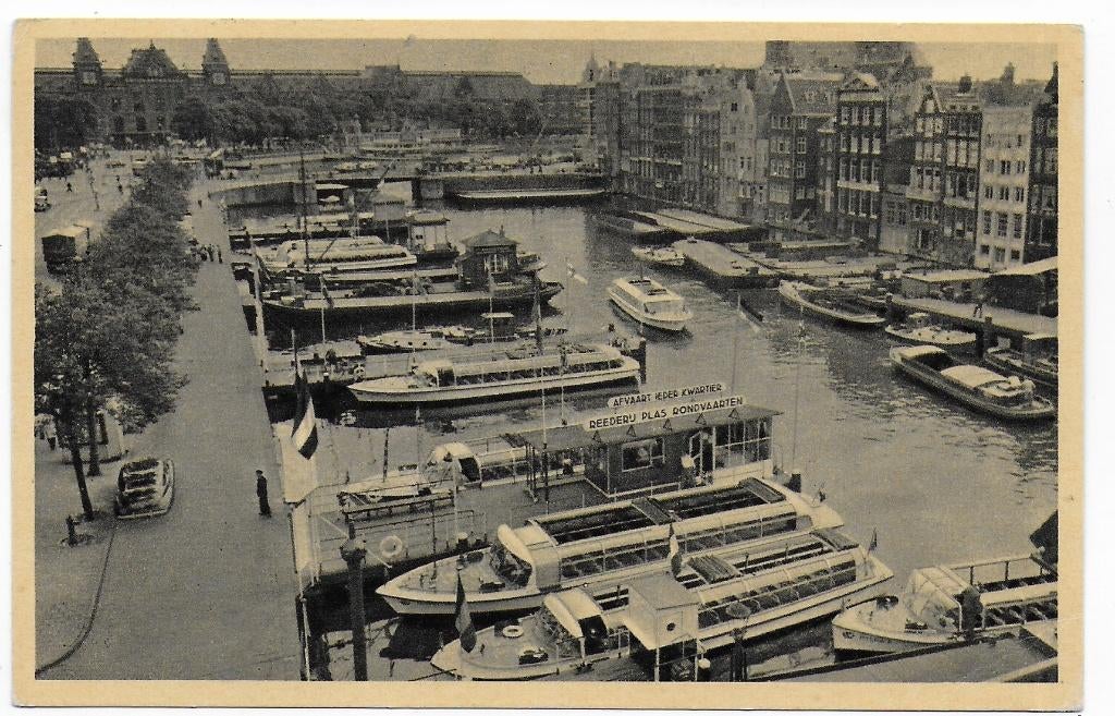 Amsterdam Rederij Plas Oude Gelopen Ansichtkaart ( B6551 ), Verzamelen, Ansichtkaarten | Nederland, Ophalen of Verzenden, Voor 1920