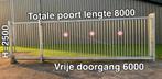 Vrijdragende electrische gegalvaniseerde schuifpoort >8mtr, Tuin en Terras, Ophalen, Met poort, Spijlenhekwerk, Zo goed als nieuw
