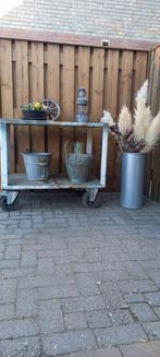 Oude industriële metalen kar of sidetable, Ophalen of Verzenden