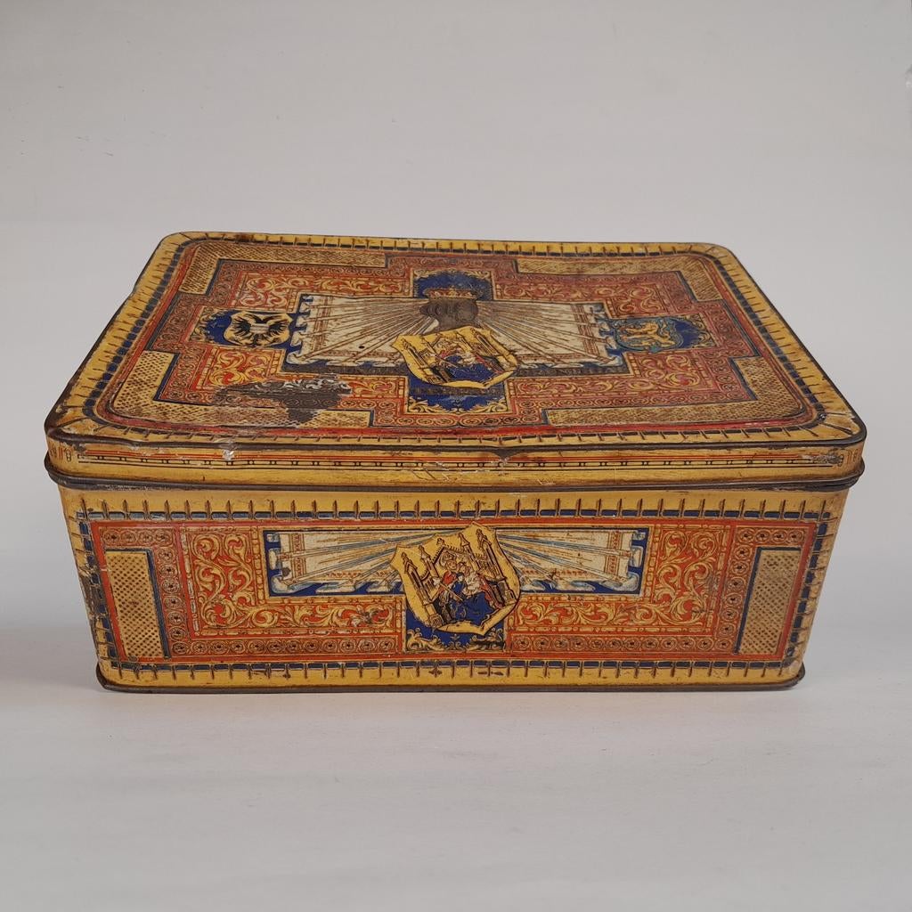 Vintage blikken tabaksdoos - Het wapen van Drenthe - ca 1930, Ophalen of Verzenden, Gebruikt, Overige, Overige merken