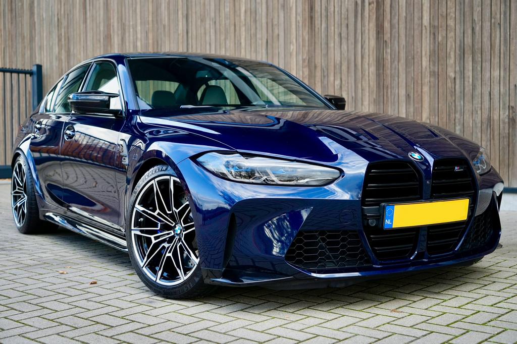 BMW M3 COMPETITION G80 TANZANITE BLAUW SCHADEVRIJ NIEUWSTAAT, Automaat, Achterwielaandrijving, Euro 6, Blauw