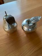 Zilverkleurige appel en peer., Antiek en Kunst, Ophalen of Verzenden