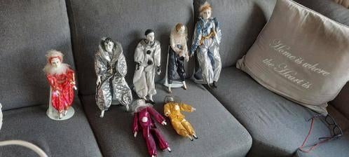 pierrot poppetjes porselein 7 stuks, Verzamelen, Ophalen of Verzenden, Zo goed als nieuw, Pop