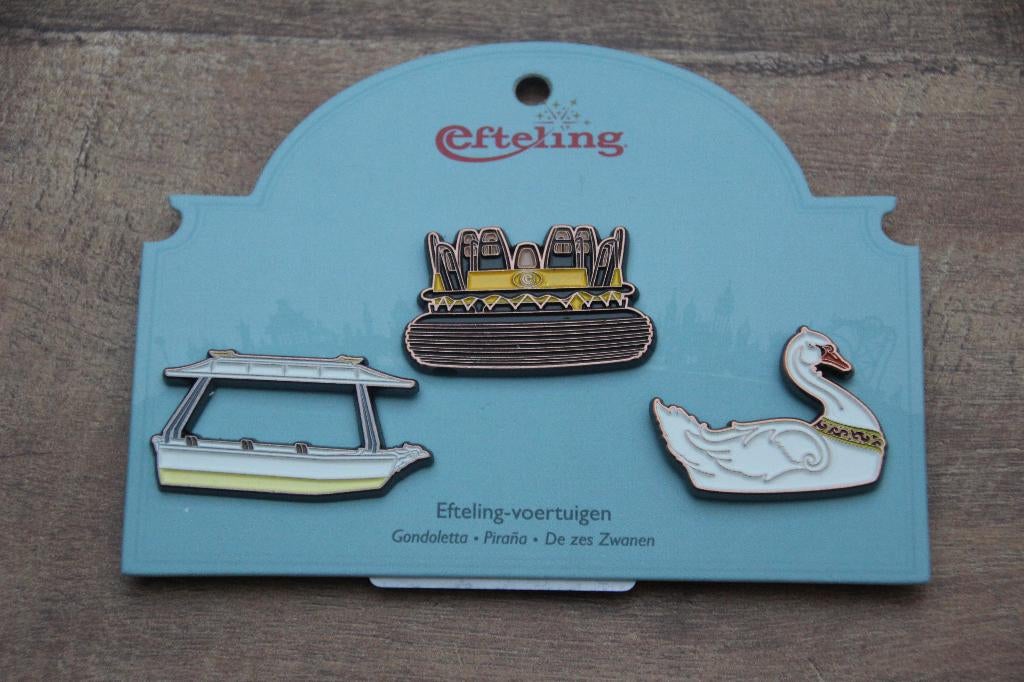efteling pin  voertuigen set 2, Ophalen of Verzenden, Nieuw, Button of Speldje