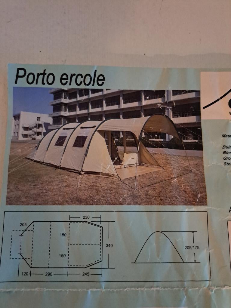 Tunneltent porto ercole, Caravans en Kamperen, Tenten, Ophalen, Gebruikt, Tot en met 5