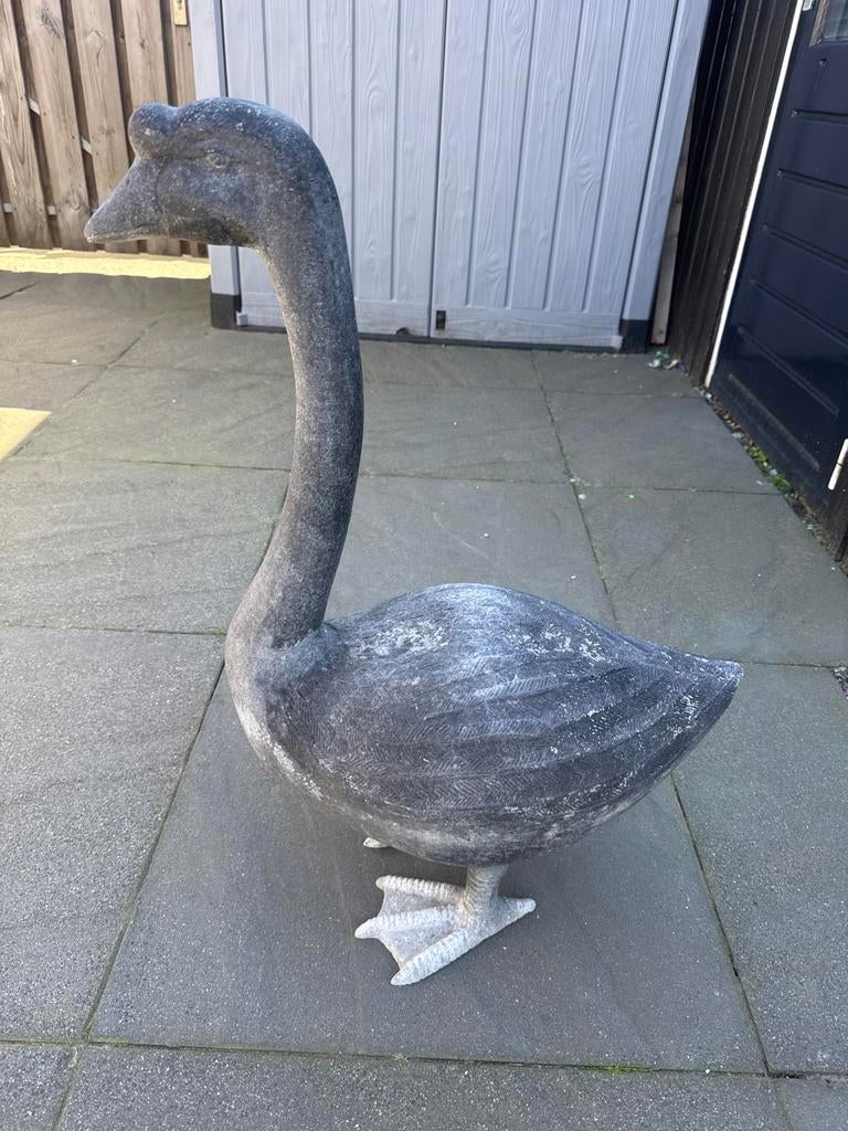 Grote Zwaan Tuinbeeld - aluminium 72x50cm, Tuin en Terras, Tuinbeelden, Ophalen of Verzenden, Gebruikt, Overige materialen, Dierenbeeld