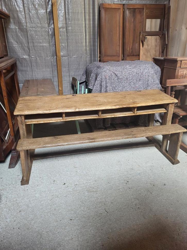 Authentiek, franse lessenaar, 4 persoons, Antiek en Kunst, Antiek | Meubels | Tafels, Ophalen