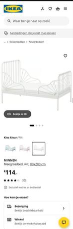 Ikea Minnen meegroeibed, Ophalen, 70 tot 85 cm, Zo goed als nieuw, Matras