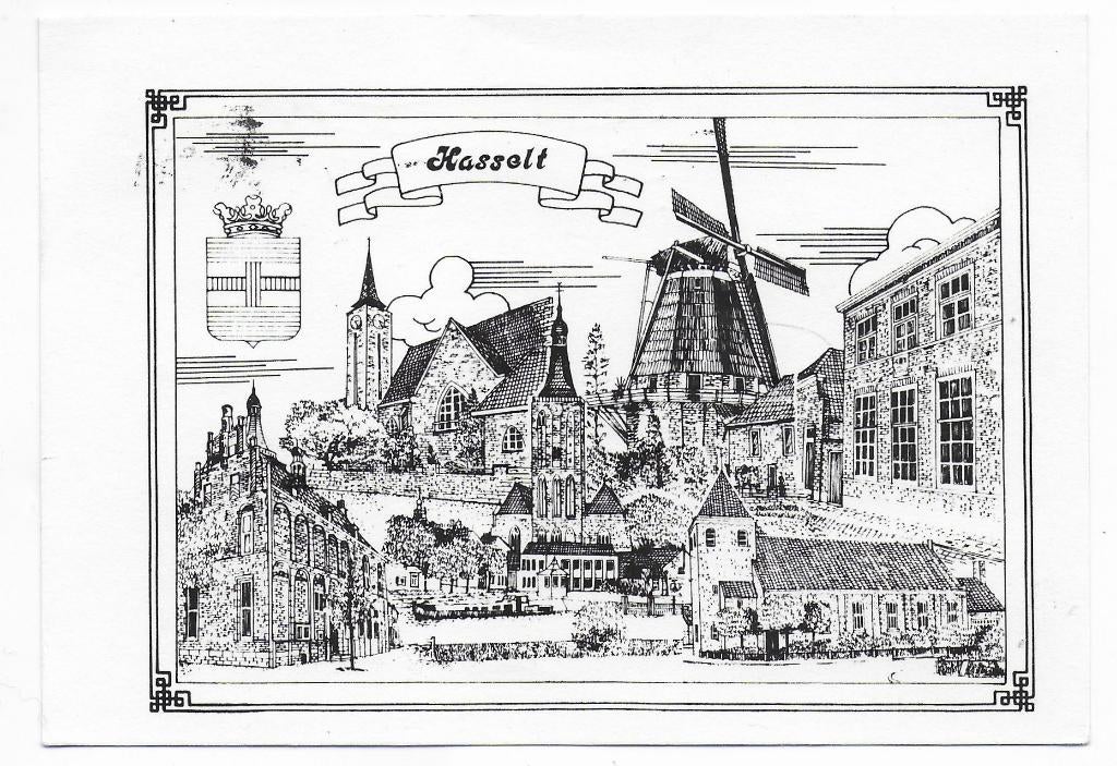 Hasselt gelopen ansichtkaart (B7859), Ophalen of Verzenden, 1980 tot heden, Gelopen