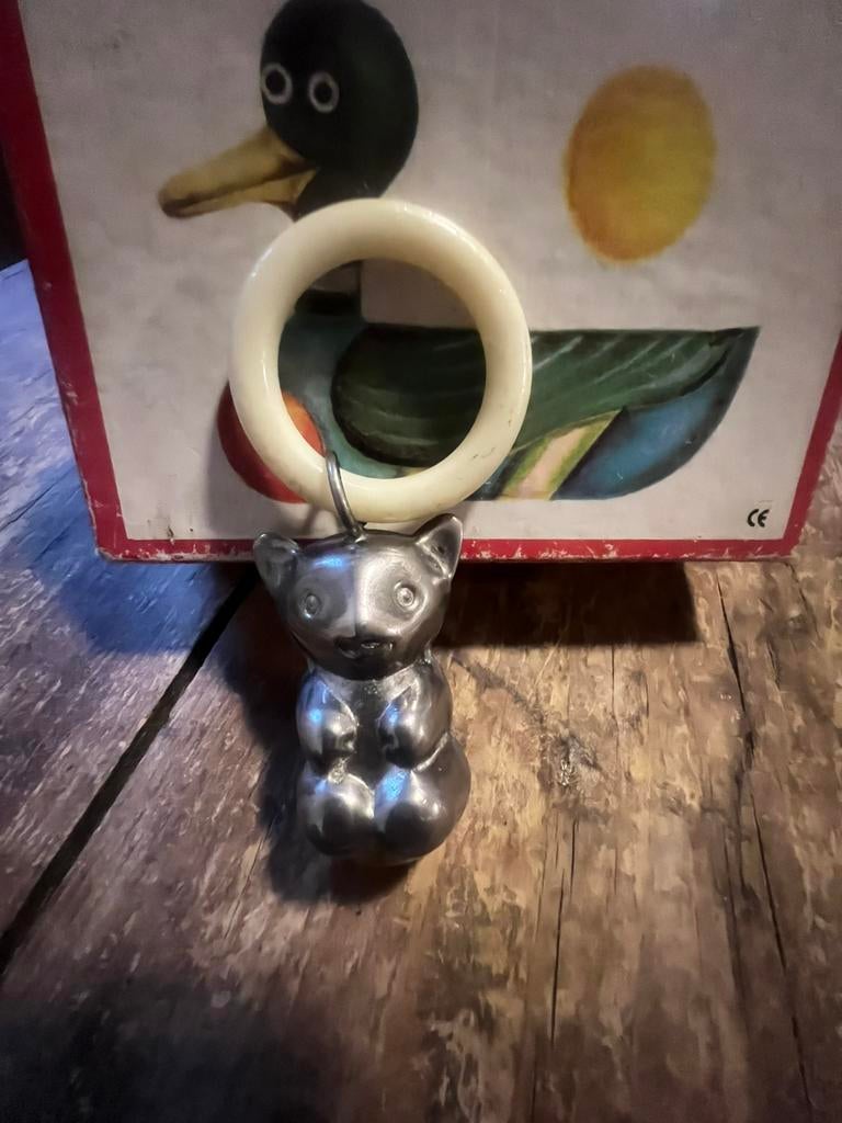 Rammelaar of bijtriem beer beertje brocante oud kind zilver?, Ophalen of Verzenden
