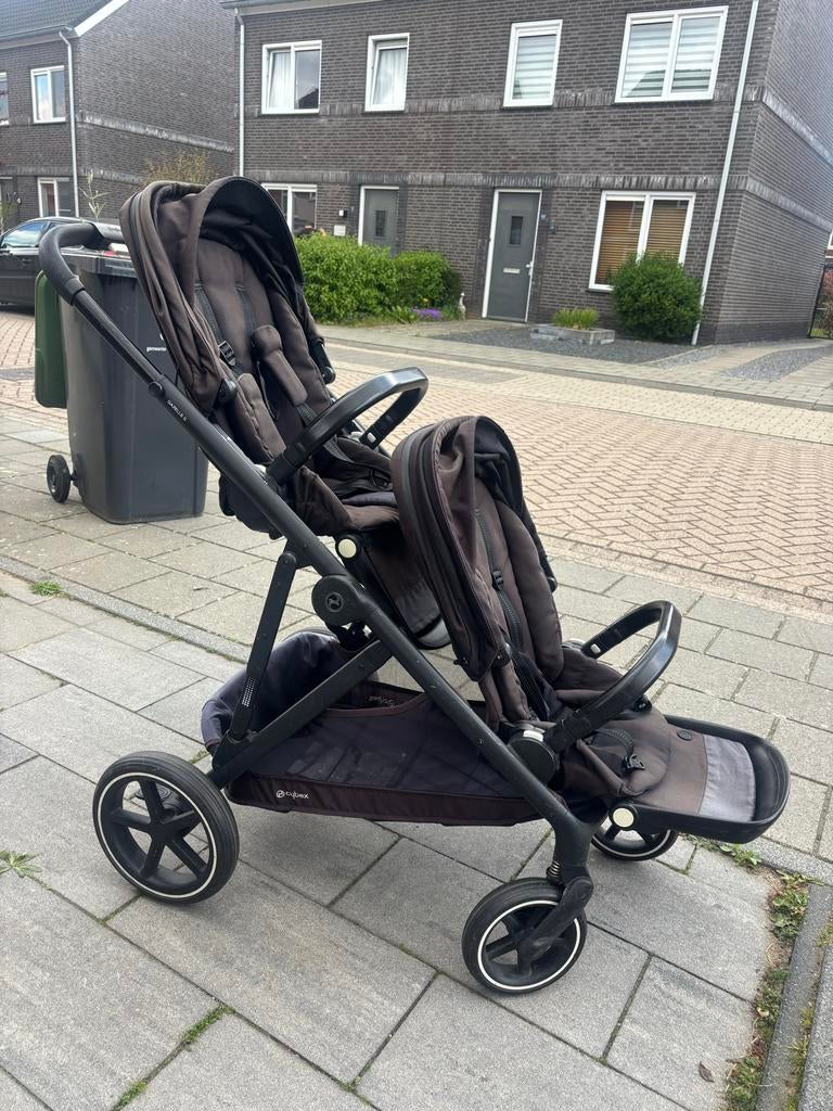 Cybex Gazelle S duowagen zwart met 2 zitjes, Kinderen en Baby's, Kinderwagens en Combinaties, Gebruikt, Duowagen, Combiwagen, Ophalen