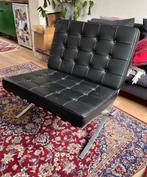 Barcelona Chair - Zwart leer en chroom, Ophalen, Gebruikt, Leer, 75 tot 100 cm