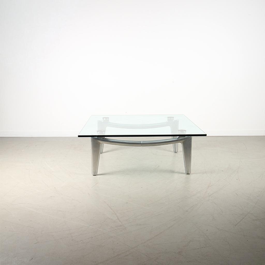 1x Leolux Farandole Tafel Glas – Chroom, Niet ingevuld, Minder dan 45 cm, Ophalen of Verzenden, 75 cm of meer