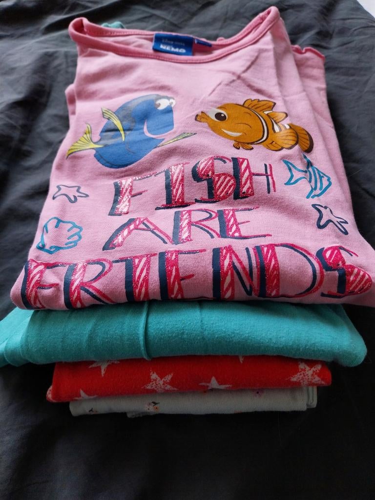 4 zomerpyjama's meisje 110/116 -, Kinderen en Baby's, Kinderkleding | Maat 110, Gebruikt, Meisje, Ophalen of Verzenden, Nacht- of Onderkleding