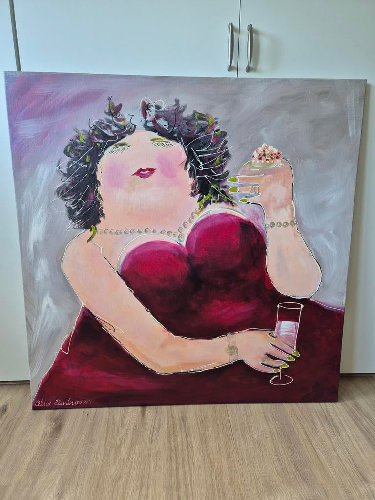 Schilderij Dikke Dame van Alice Eenhoorn, Antiek en Kunst, Kunst | Schilderijen | Modern, Ophalen