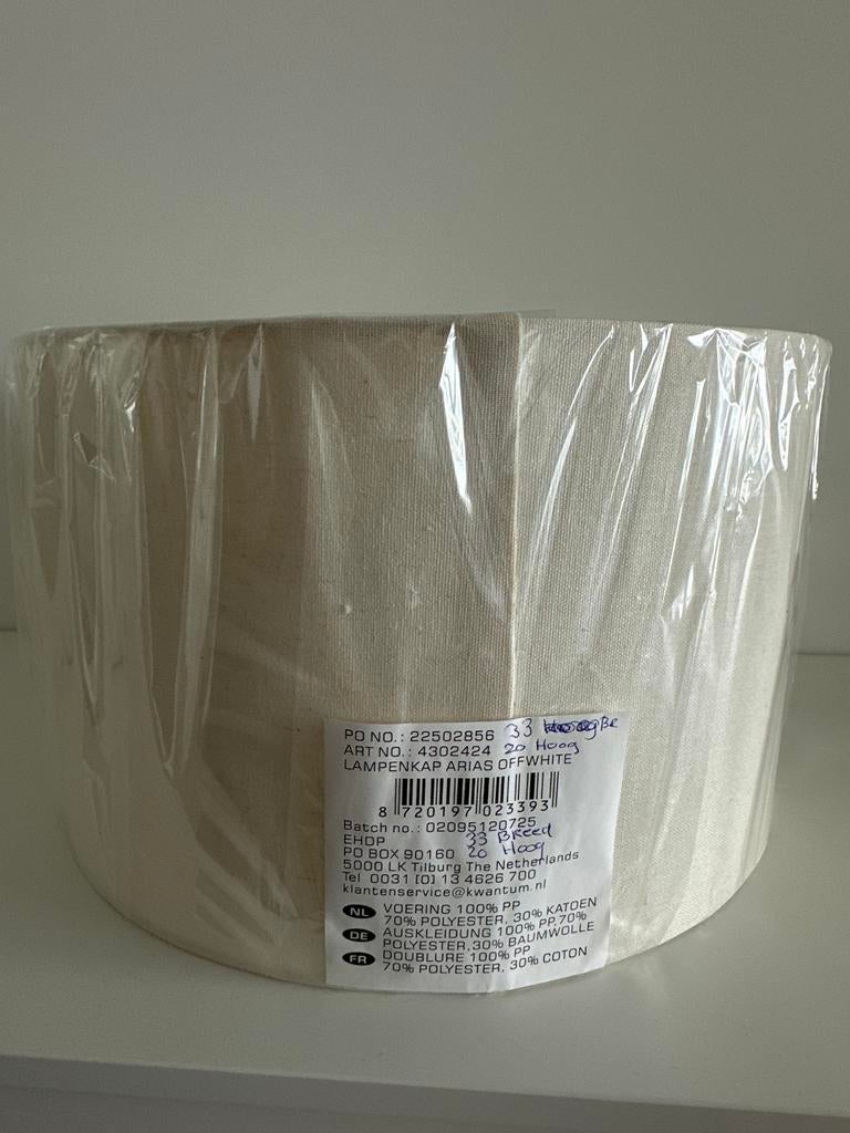 Lampenkap Arias Offwhite, Rond, Nieuw, Ophalen of Verzenden, Crème