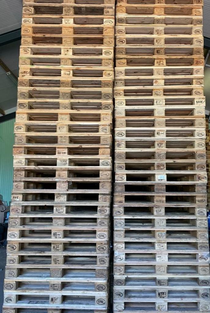 Europallets te koop, Doe-het-zelf en Verbouw, Hout en Planken, Ophalen of Verzenden, Zo goed als nieuw, 50 mm of meer, Pallet