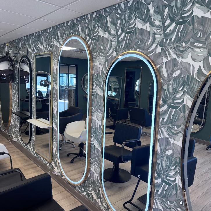 Spiegel Kaptafel Kapsalon Kapper Ovaal Led Verlichting, Huis en Inrichting, Woonaccessoires | Overige, Nieuw, Ophalen of Verzenden