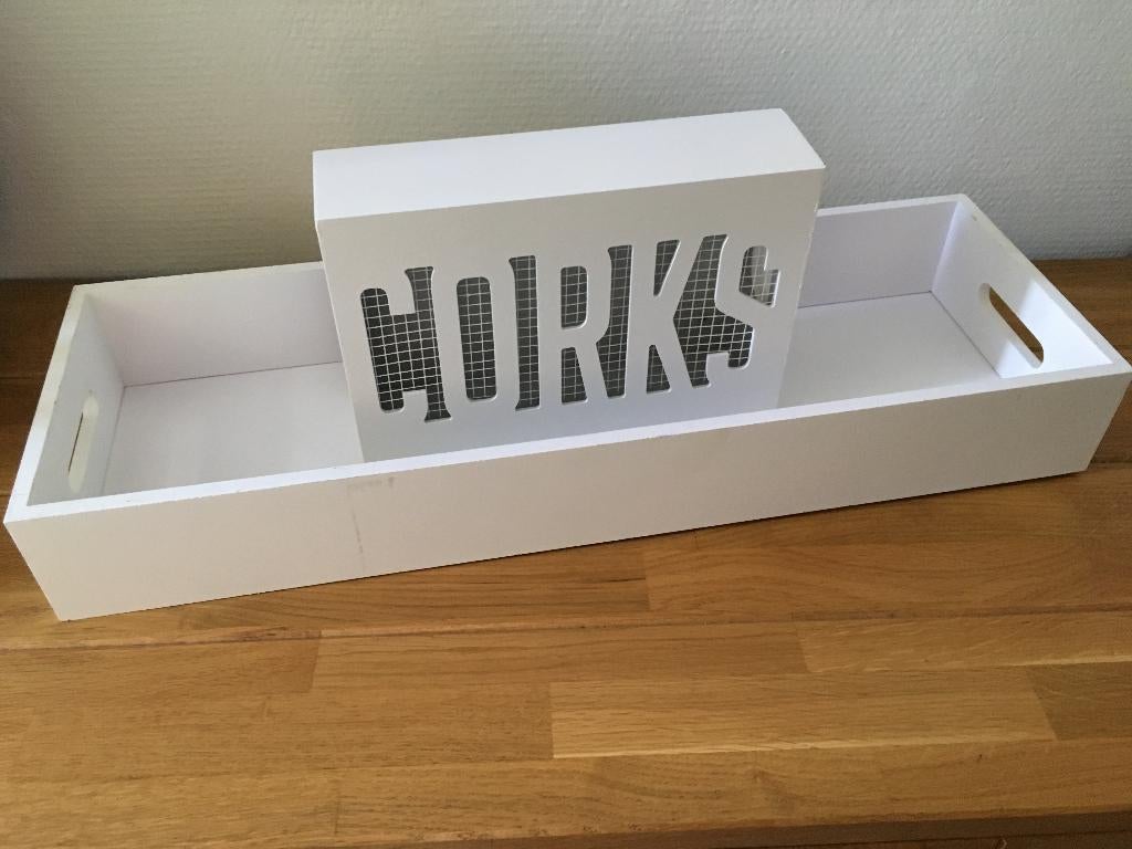 Gusta corks kurk opvangbak met dienblad kleur wit, Ophalen of Verzenden, Nieuw, Rechthoekig, Hout