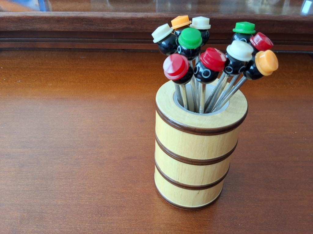 Vintage 1950s 'Chic'  10 cocktailvorkjes, Made in Japan, Ophalen of Verzenden