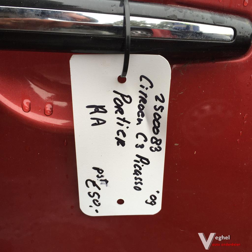 Citroen C3 Picasso 1.6 B 2009 2500083   Portier Rechtsachter, Ophalen, Gebruikt, -, Deur