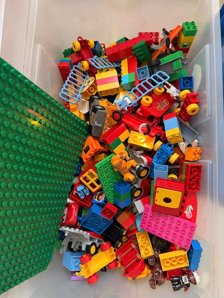 Grote partij Duplo met diverse sets en grondplaat, Ophalen, Gebruikt, Duplo, Losse stenen