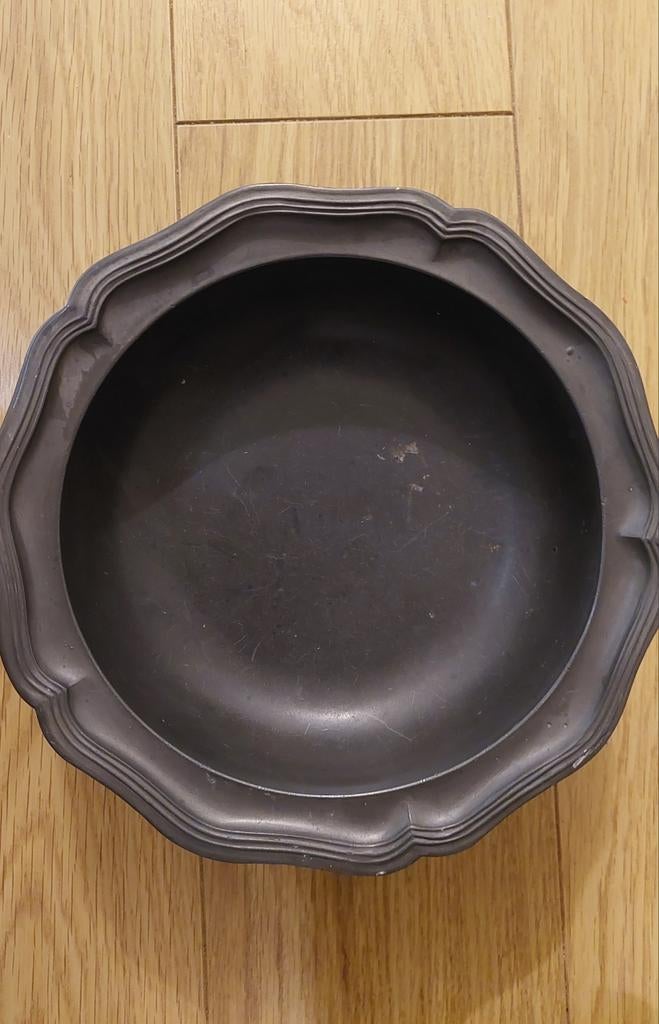 Antieke tinnen schaal op pootjes, Antiek en Kunst, Antiek | Tin, Ophalen