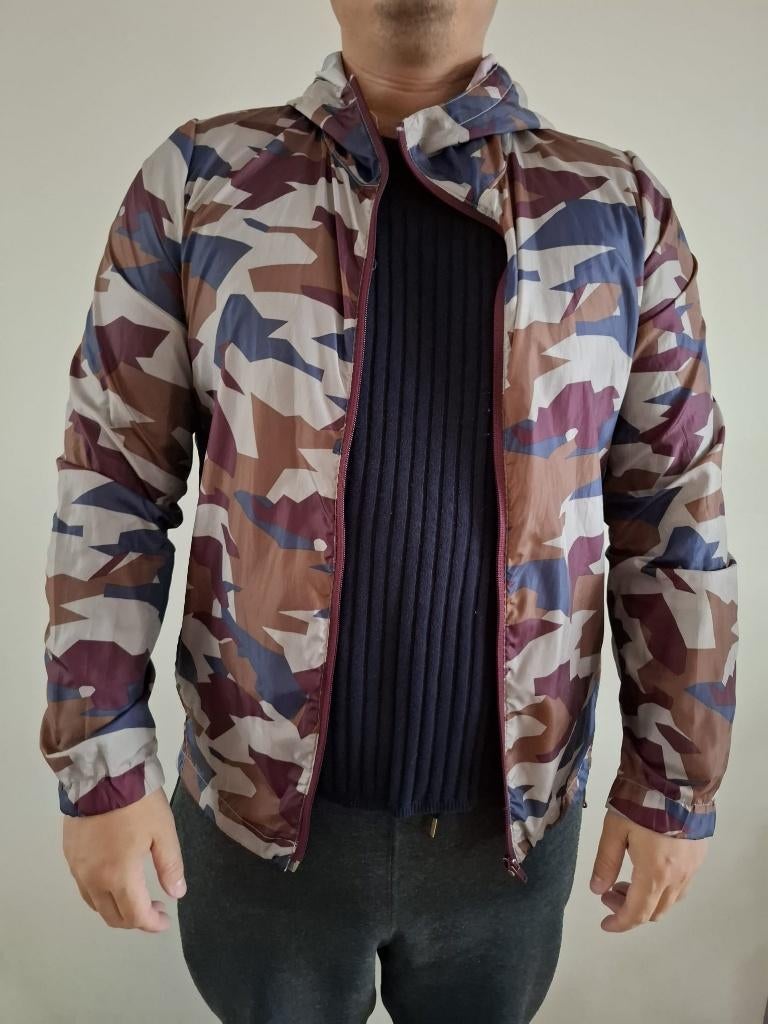 Jas heren bordeaux rood bruin met capuchon - maat s - H&M, Ophalen of Verzenden, Zo goed als nieuw, H&M, Rood