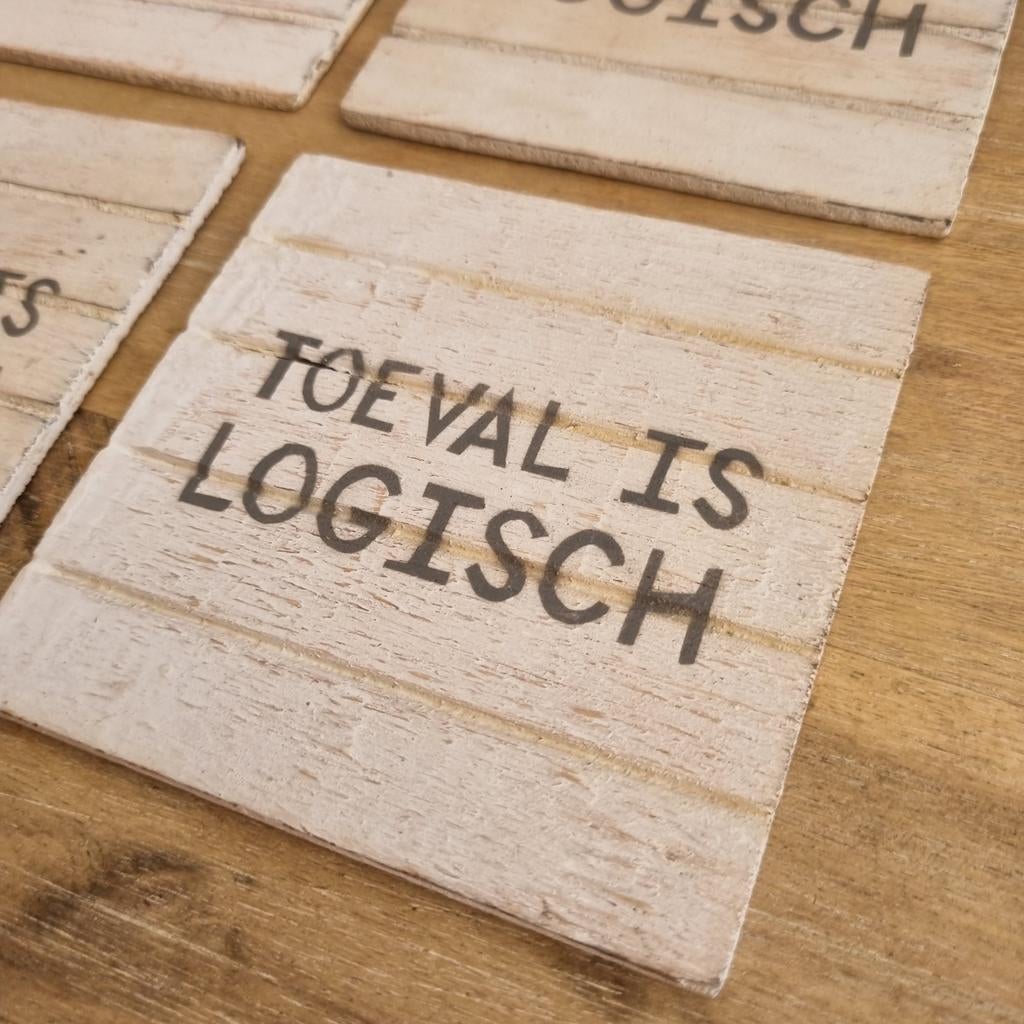 Houten Onderzetters 10x10 cm - Set van 4, Ophalen of Verzenden, Nieuw, Glas of Kopje