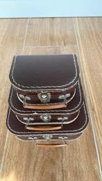 3 Koffertjes donker bruin, Ophalen of Verzenden, Gebruikt, Overige typen