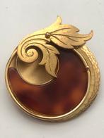 Vintage ronde Langani Broche met Gouden Details, Sieraden, Tassen en Uiterlijk, Broches, Overige materialen, 4 tot 7 cm, Gebruikt