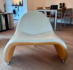 Leolux Sella Fauteuil beige/geel - Leer, Ophalen, Design Patrick Belli, Zo goed als nieuw, 75 tot 100 cm