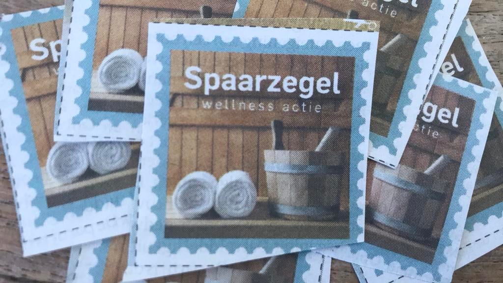 Trouw spaarzegels wellness actie sauna krantsparen kant, Ophalen of Verzenden, Zegels, Bonnen of Punten