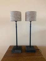 Shabby Chic tafellampen met Linnen Kap, Huis en Inrichting, Ophalen of Verzenden, Gebruikt, Stof, 50 tot 75 cm