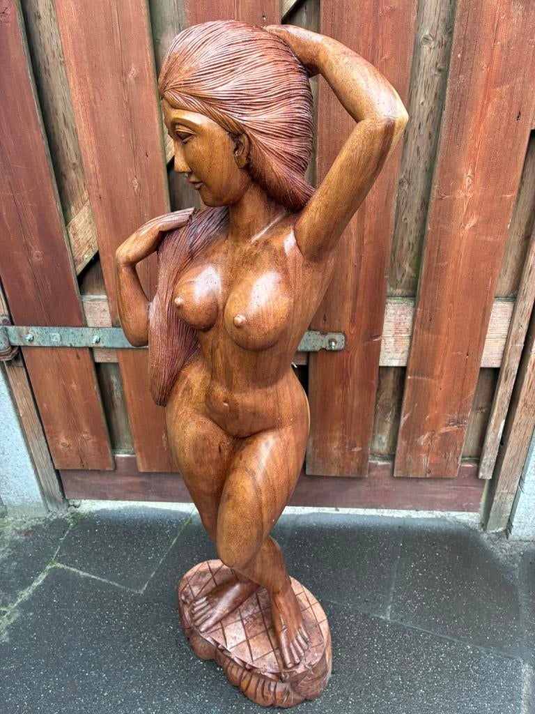 Indonesisch houtsnijwerk naakt, Antiek en Kunst, Ophalen